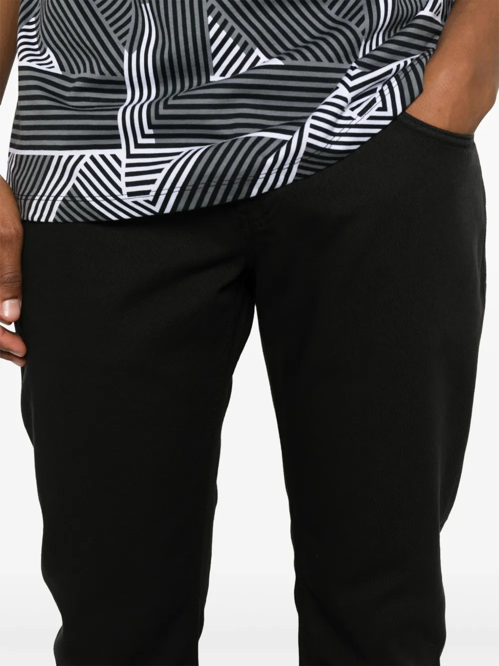 DONDUP Broek met logoprint Zwart