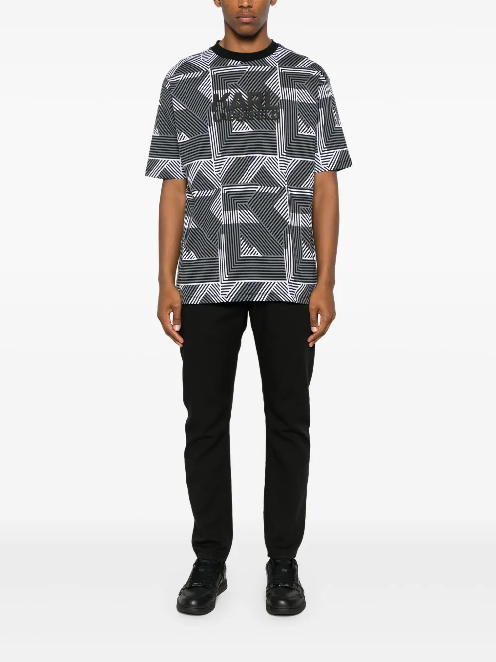DONDUP logo-print trousers - Zwart