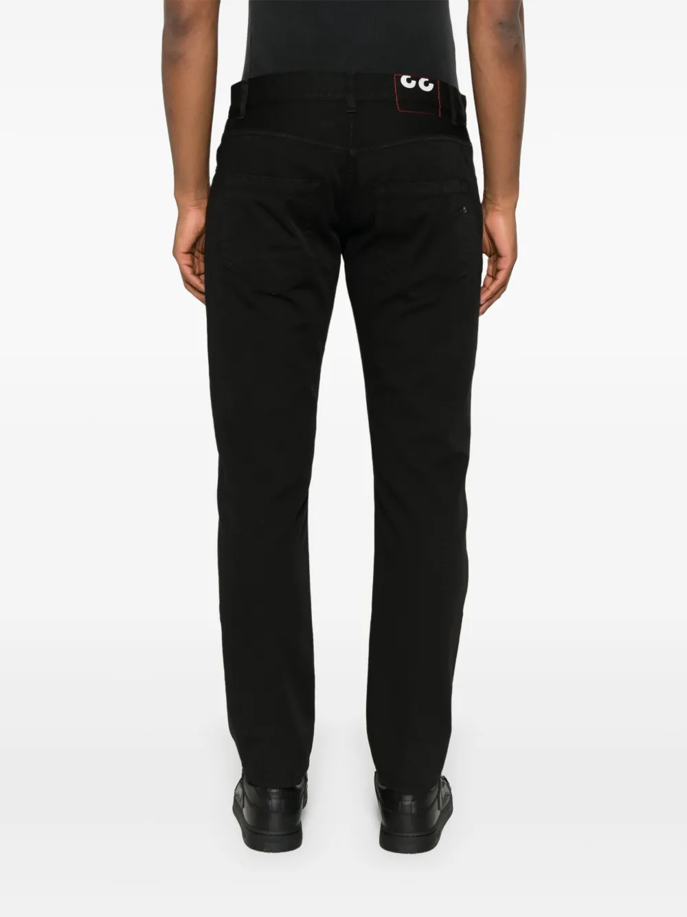 DONDUP Broek met logoprint Zwart