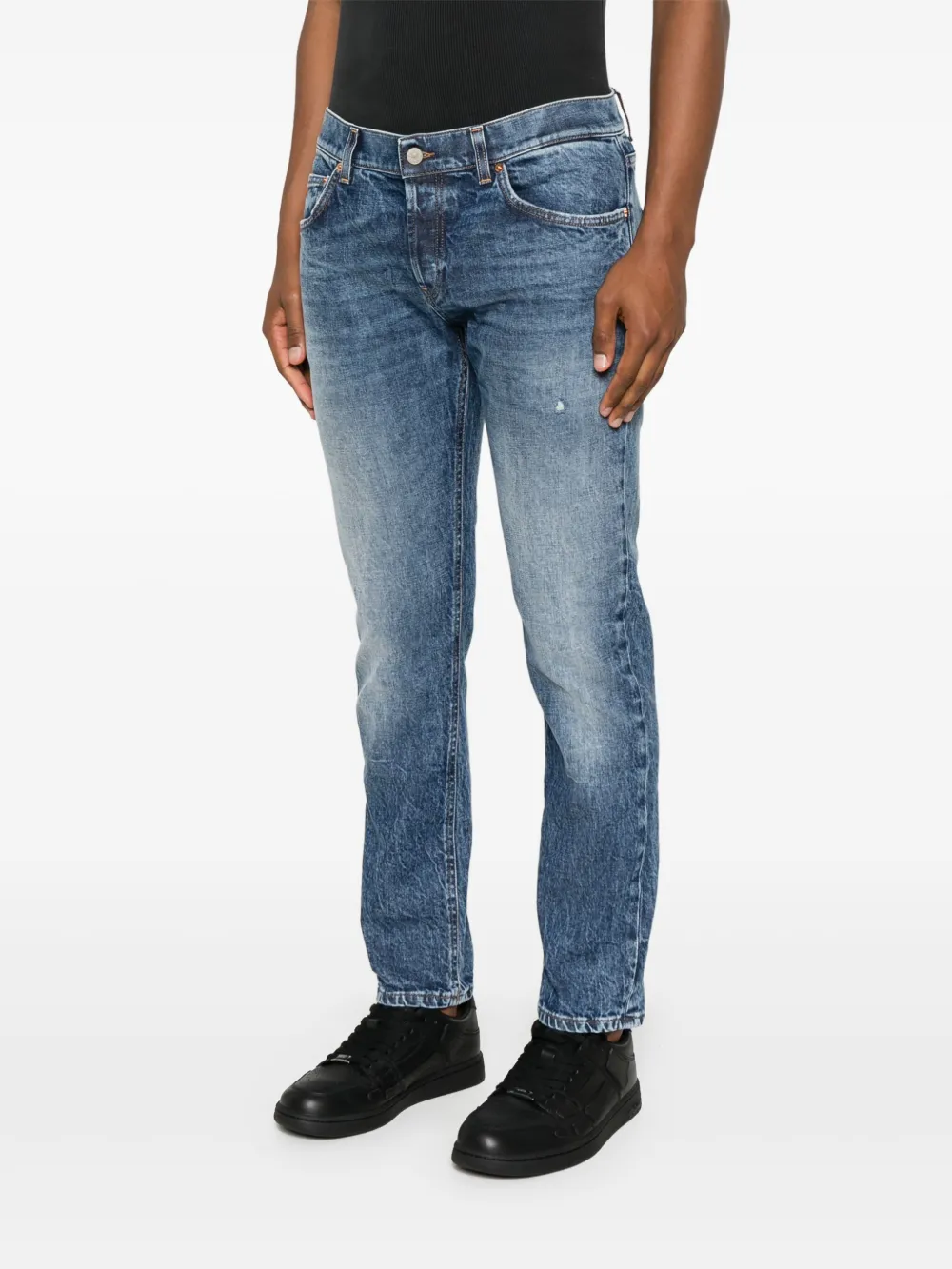 DONDUP Jeans met logoprint Blauw