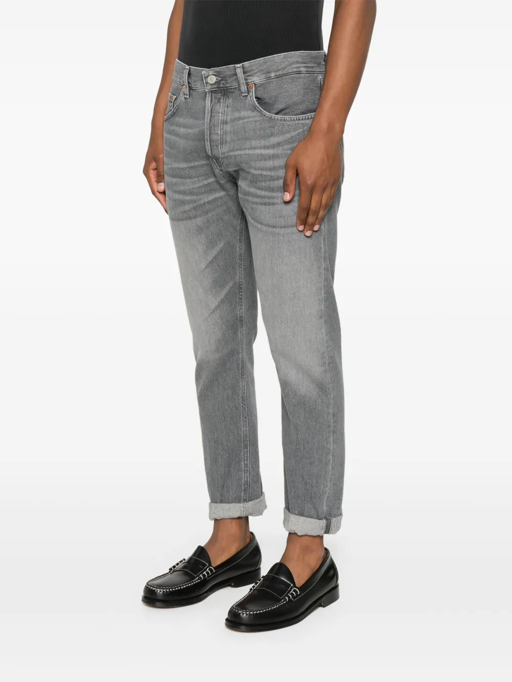 DONDUP Jeans met logoprint Grijs