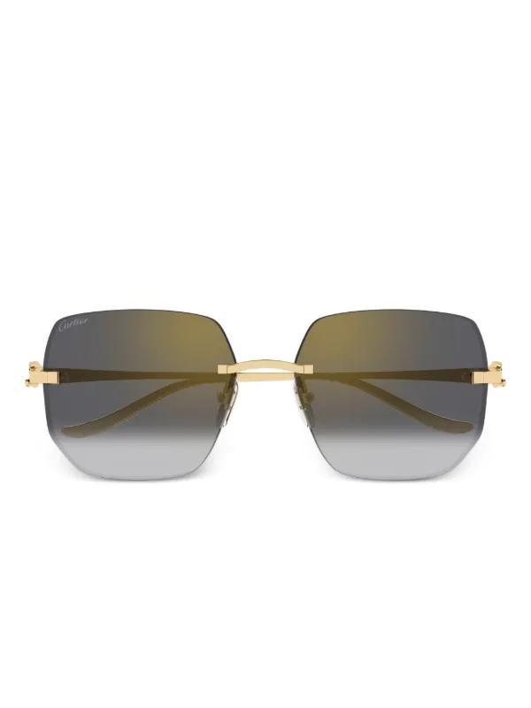 大胆さと優雅さ*Cartier*Panthere de Sunglassesサングラス*軽量 CRESW00714 - Panthère de Cartier sunglasses - Black acetate