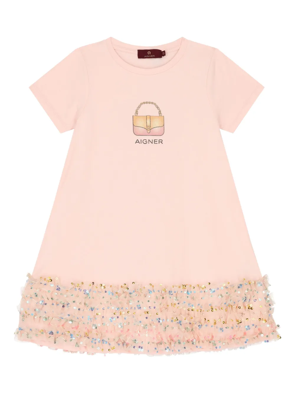Aigner Kids Jurk verfraaid met pailletten Roze