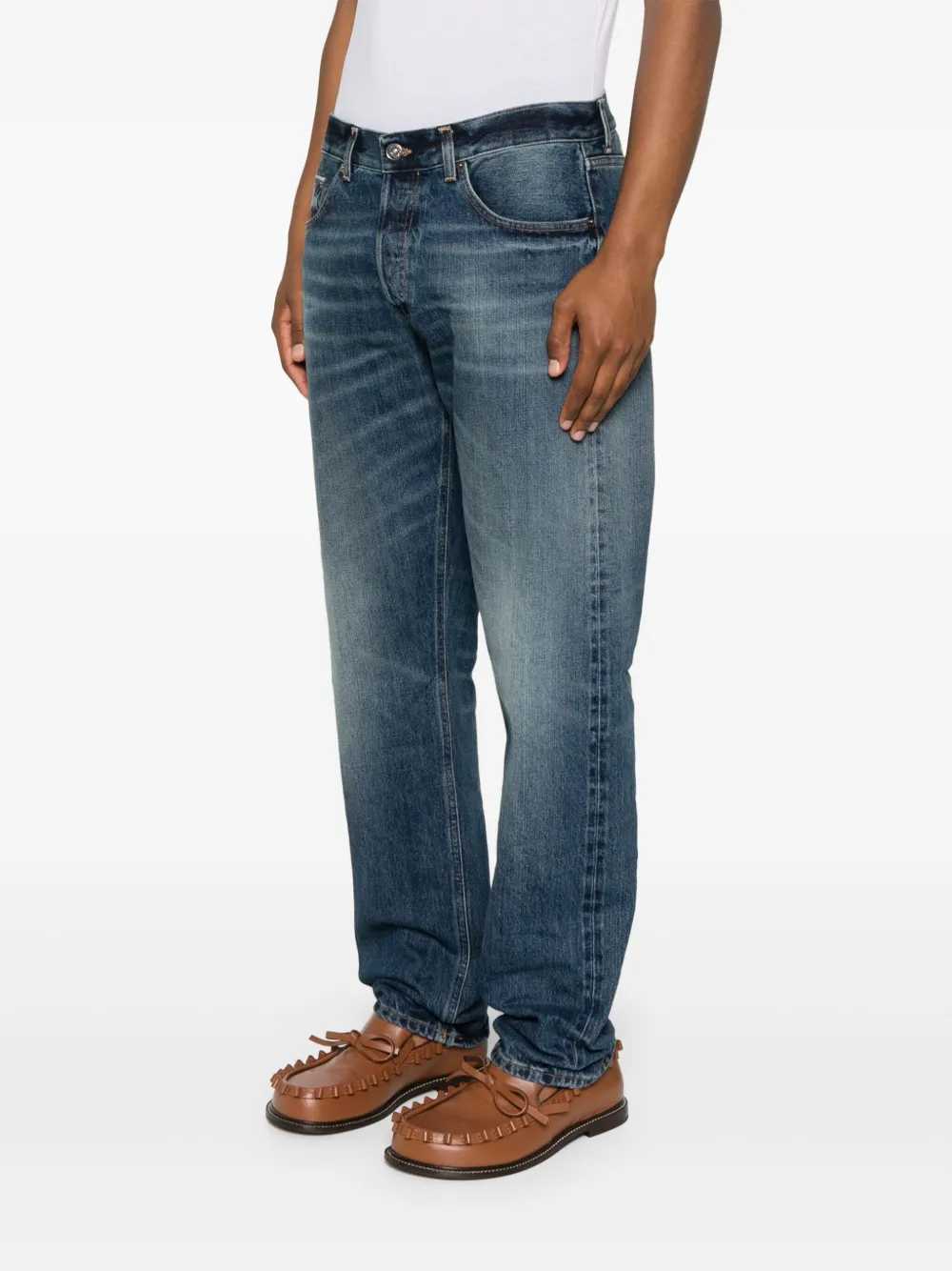 DONDUP Jeans met logopatch Blauw