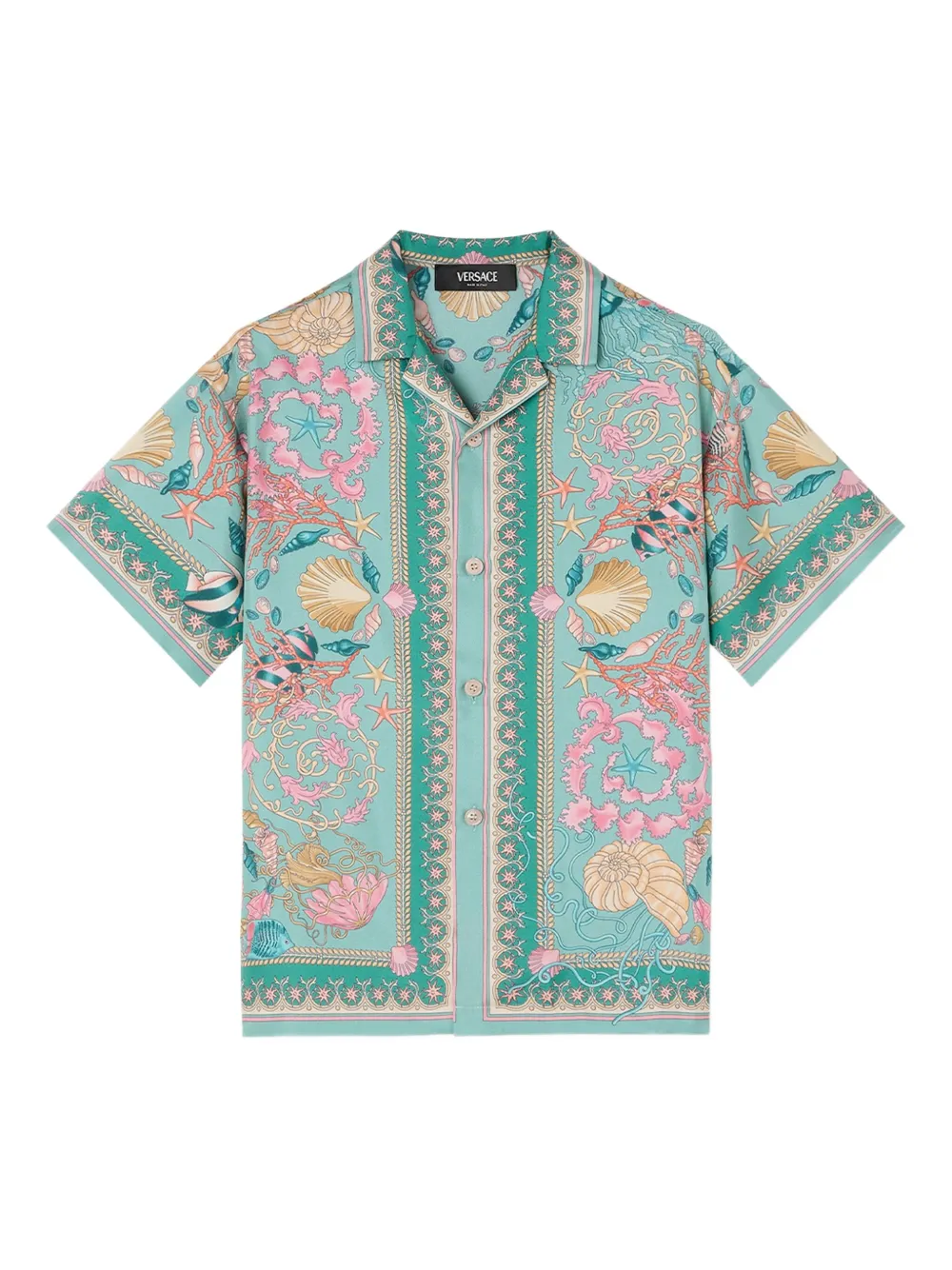 Versace Kids Underwater Barocco shirt met korte mouwen Groen