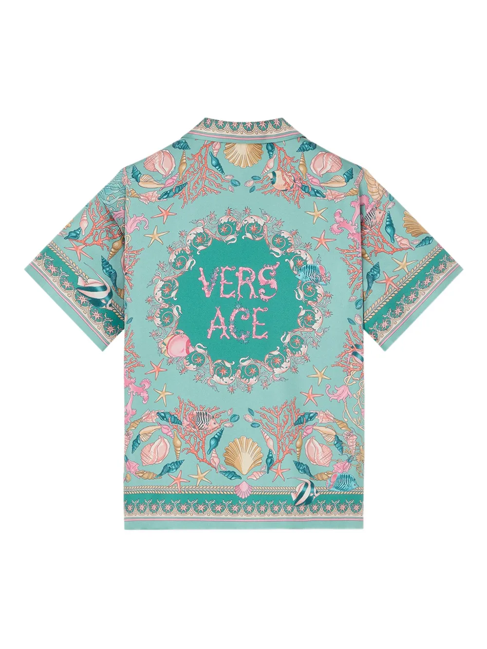 Versace Kids Underwater Barocco shirt met korte mouwen Groen