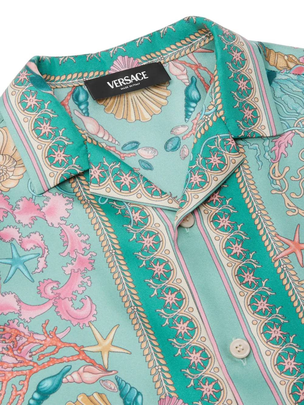 Versace Kids Underwater Barocco shirt met korte mouwen Groen