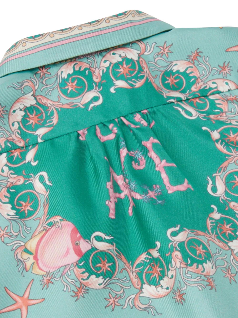 Versace Kids Underwater Barocco shirt met korte mouwen Groen