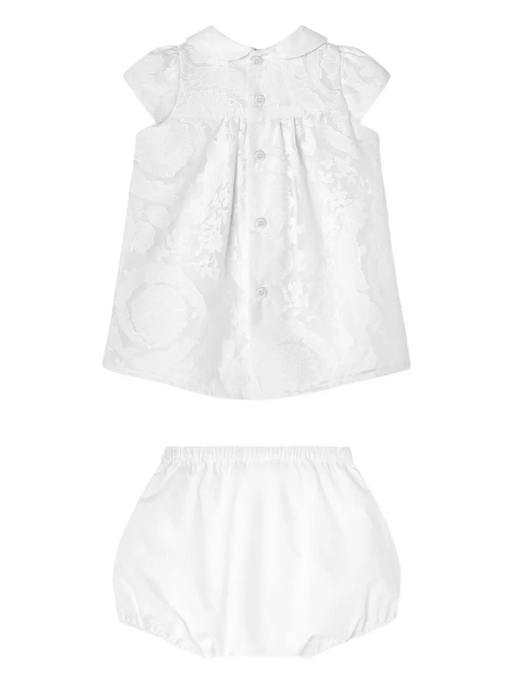 Versace Kids Barocco-jacquard dress - Wit