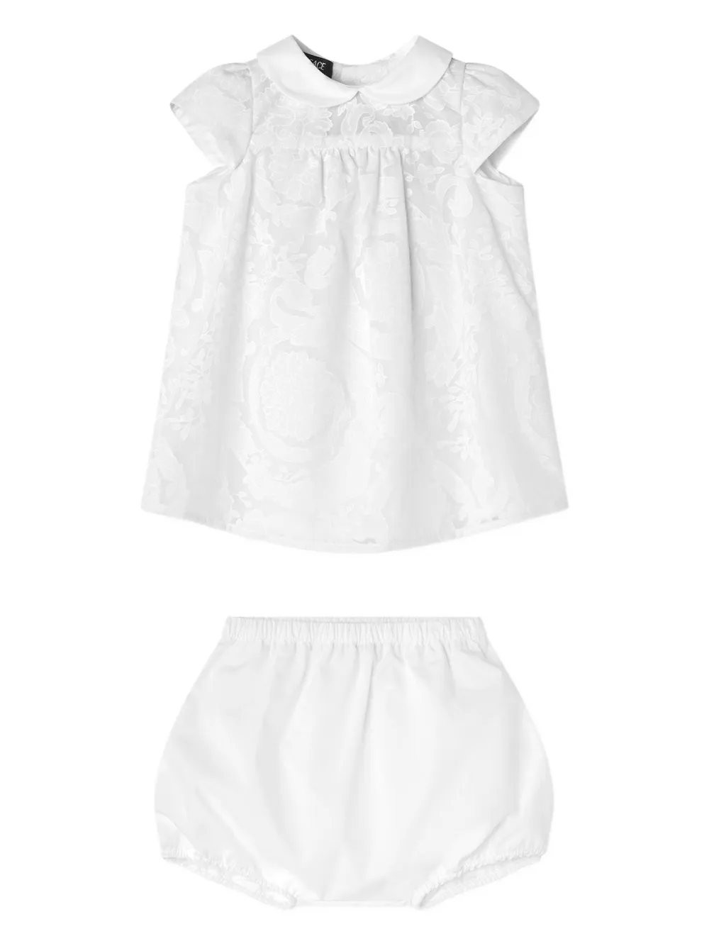 Versace Kids バロッコジャカード ワンピース - ホワイト Versace Kids バロッコジャカード ワンピース - ホワイト