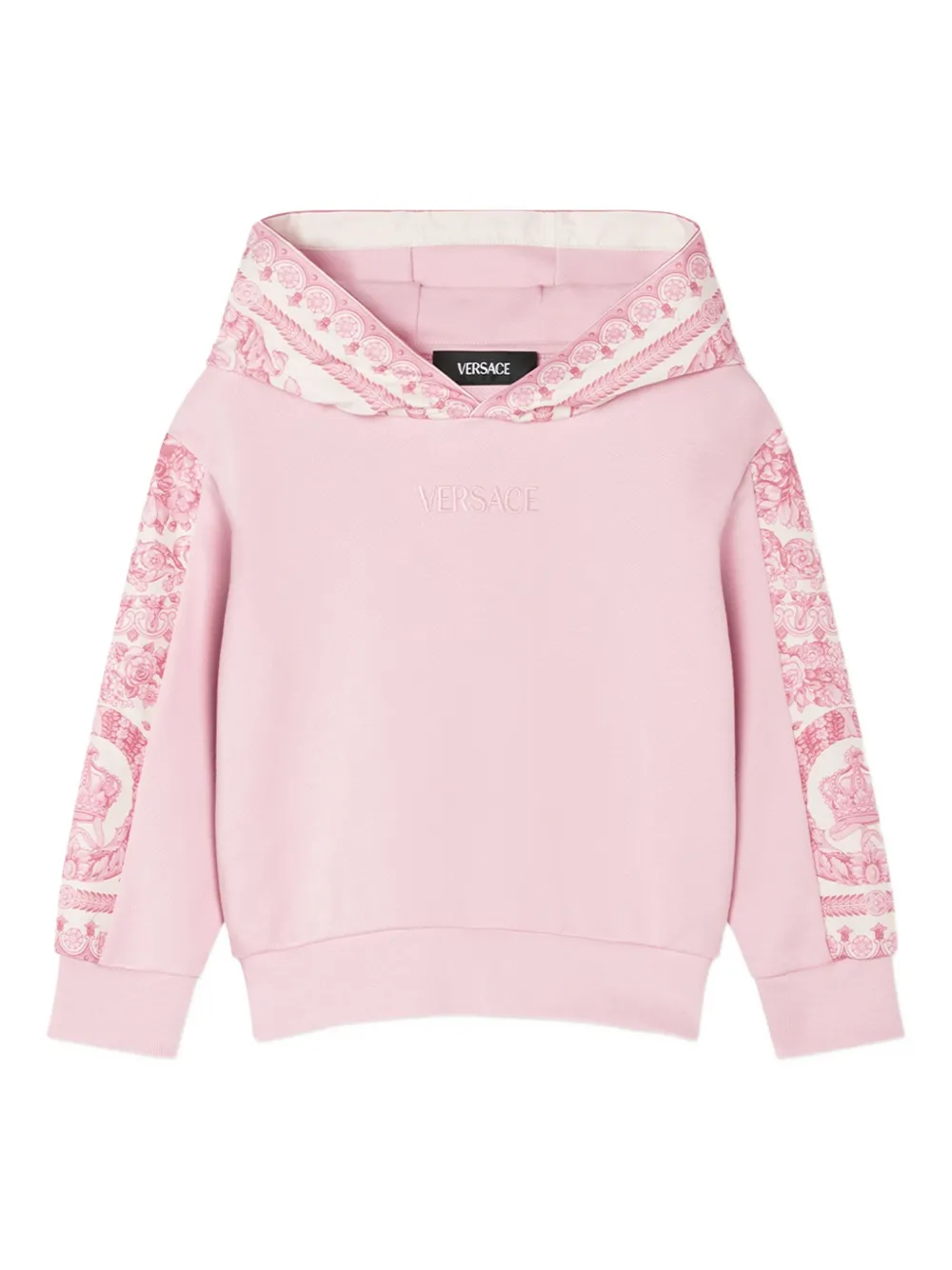 Versace Kids Hoodie met Barocco-detail Roze