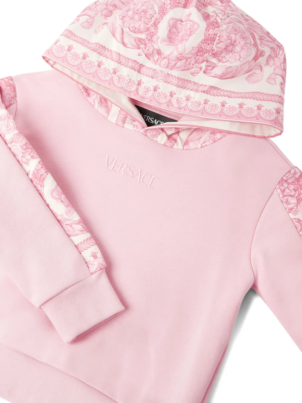 Versace Kids Hoodie met Barocco-detail Roze