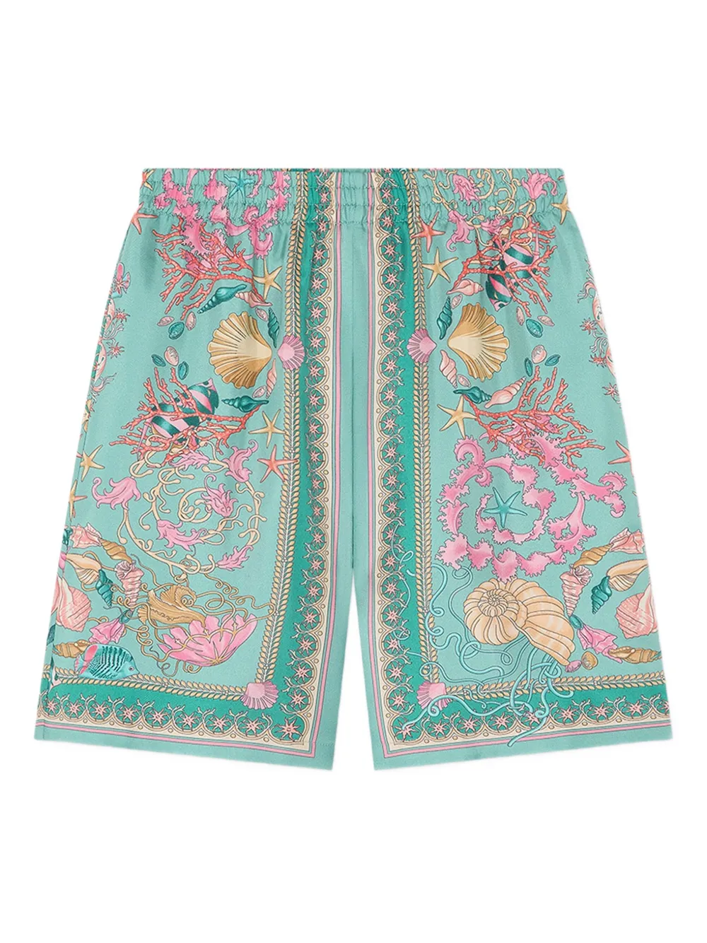 Versace Kids Underwater Barocco shorts Groen