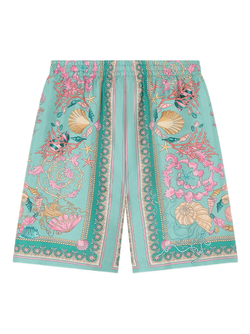 Versace Kids Underwater Barocco shorts Groen