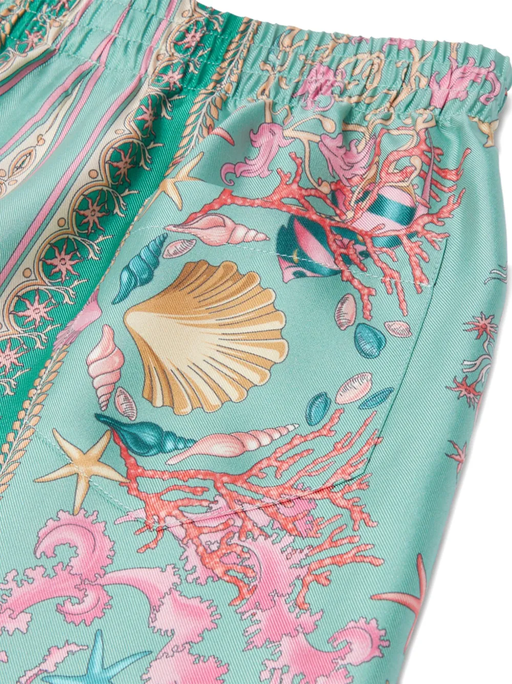 Versace Kids Underwater Barocco shorts Groen