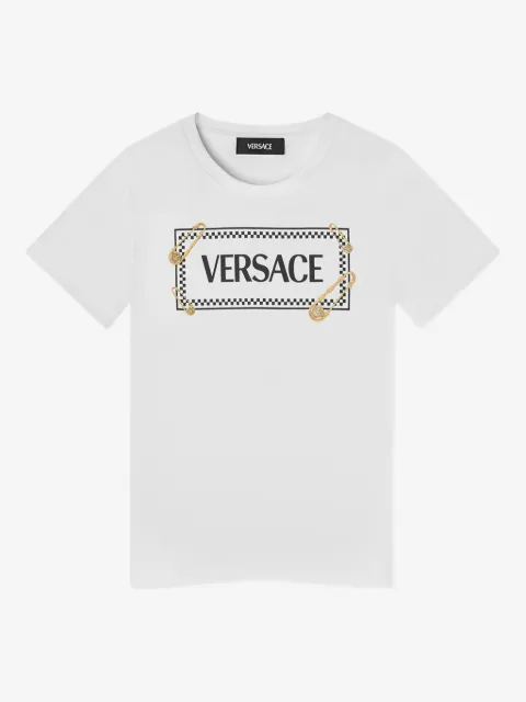 Versace Kids playera con logo estampado