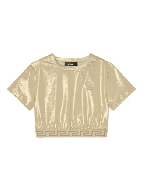 Versace Kids توب قصير ميتاليك