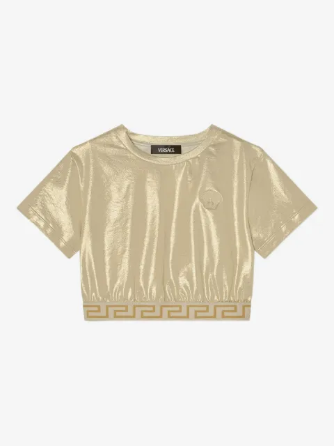 Versace Kids metallic cropped top