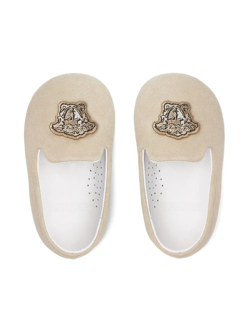 Versace Kids Medusa-appliqué crib shoes - Beige