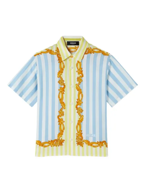 Versace Kids Barocco Seidenhemd mit Nadelstreifen