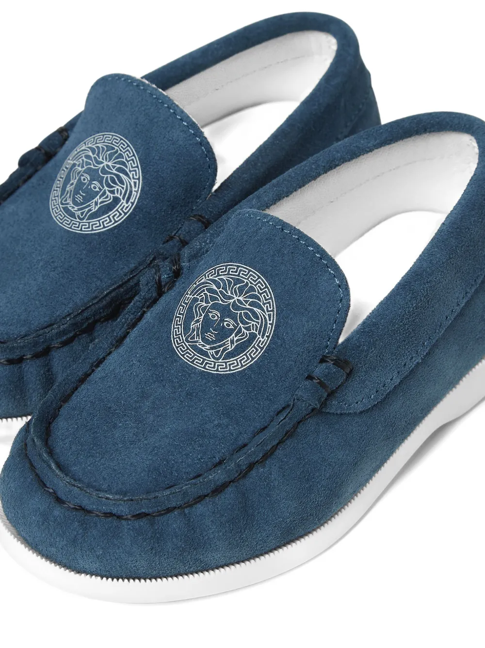 Versace Kids medusa-motif loafers Blue