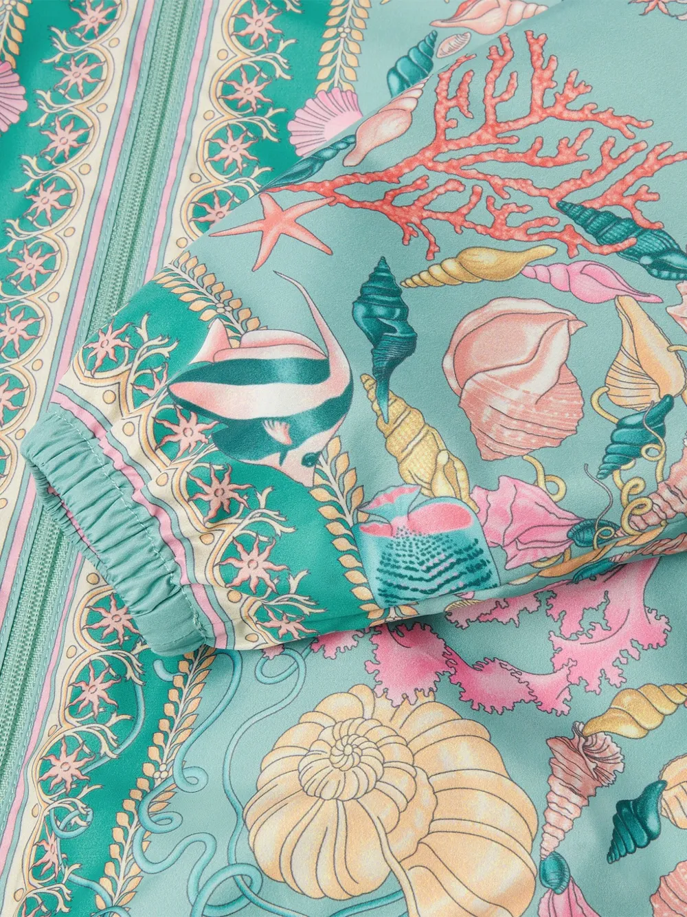 Versace Kids Underwater Barocco jack met capuchon Groen