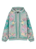 Versace Kids Underwater Barocco hooded jacket - Green