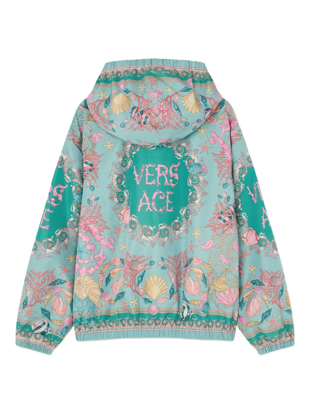 Versace Kids Underwater Barocco jack met capuchon Groen