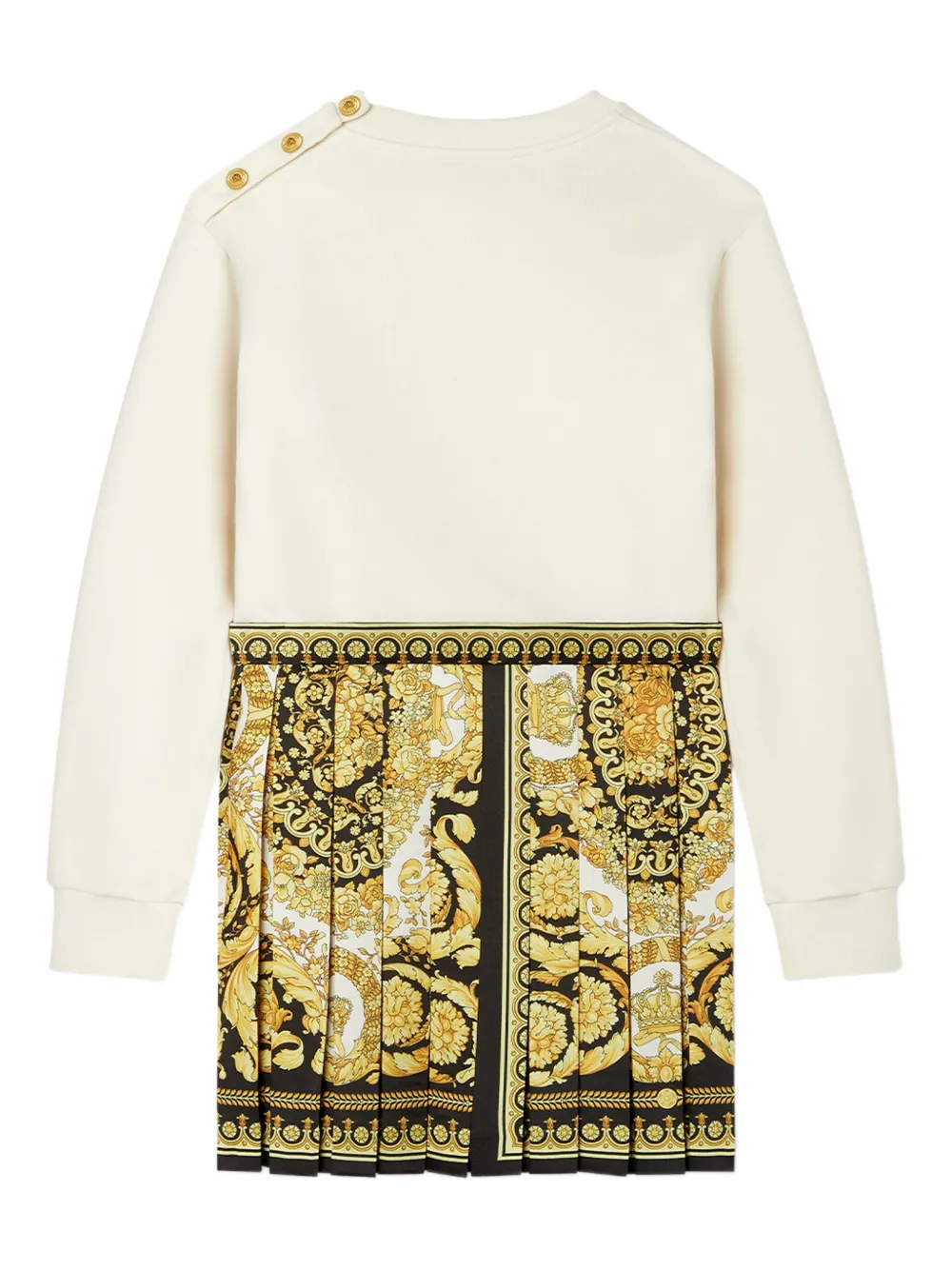 Versace Kids Sweaterjurk met Barocco-print Wit