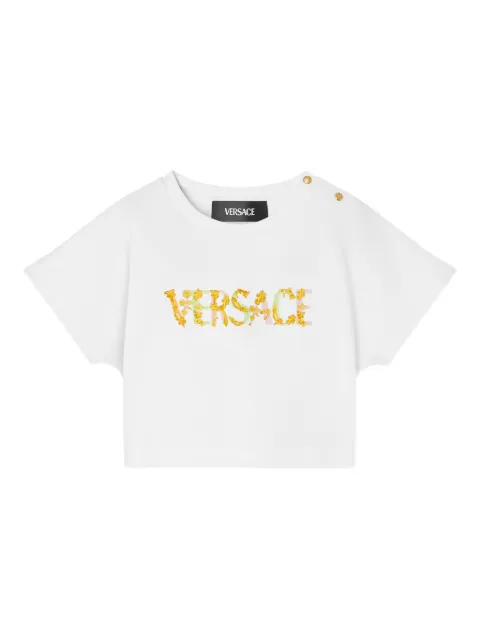 Versace Kids playera corta con logo estampado