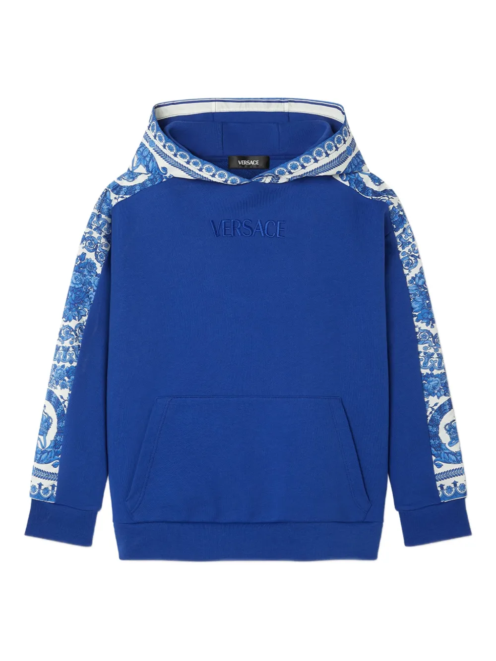 Versace Kids Hoodie met barokprint Blauw