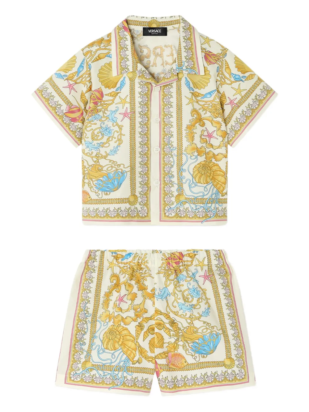 Shop Versace Underwater Barocco Shorts Set