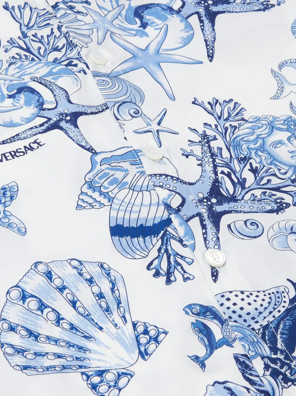 Versace Kids Underwater Barocco shirt met korte mouwen Wit