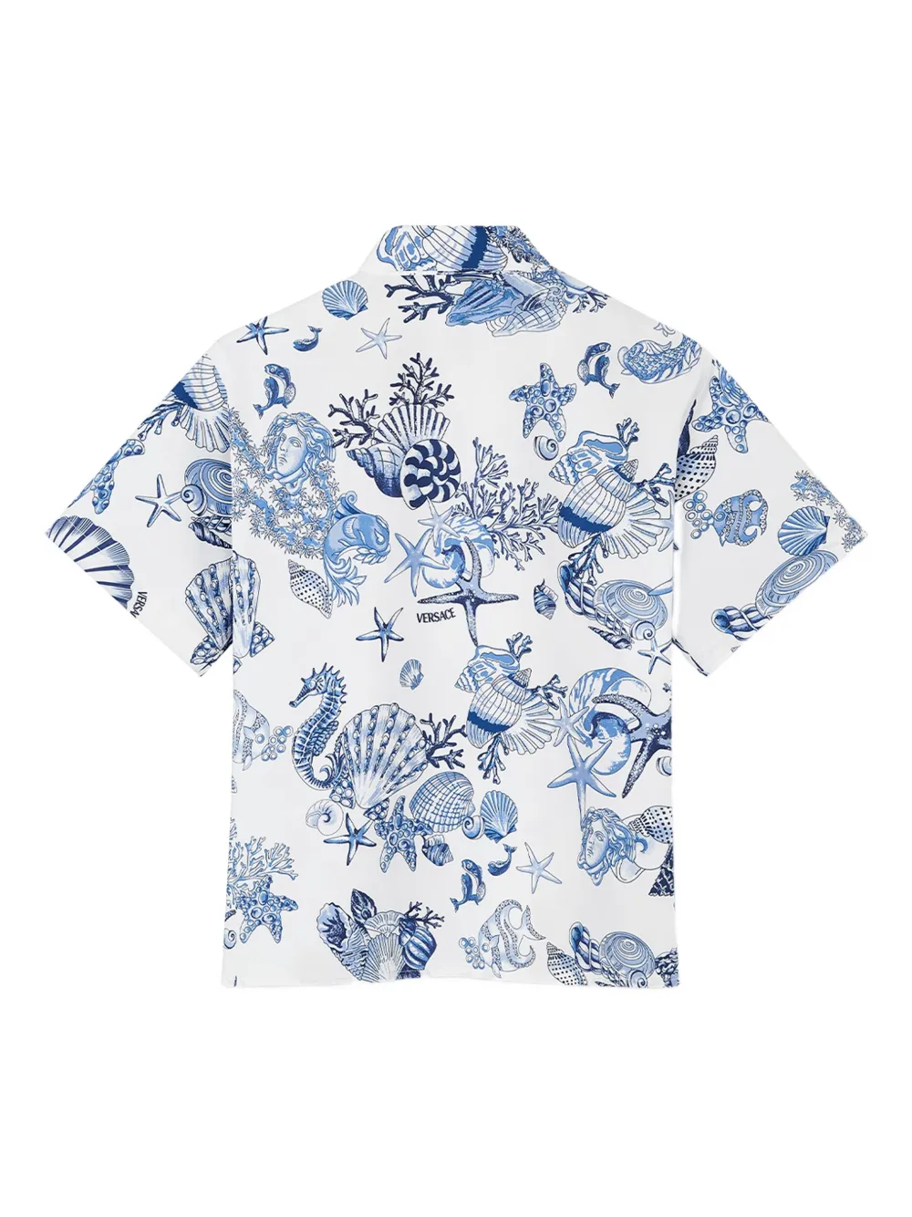 Versace Kids Underwater Barocco shirt met korte mouwen Wit