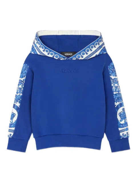 Versace Kids Barocco Foulard patterned-sleeve hoodie