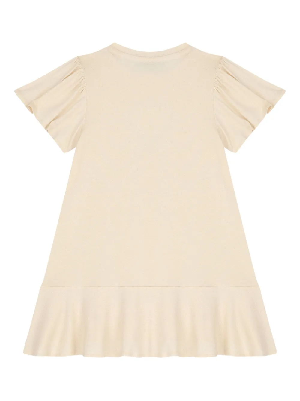 Aigner Kids Jurk met korte mouwen en hartdetail Beige