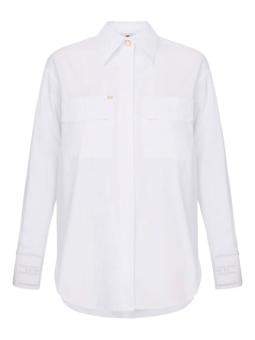 Elisabetta Franchi camisa con bordado inglés | blanco | Image 1