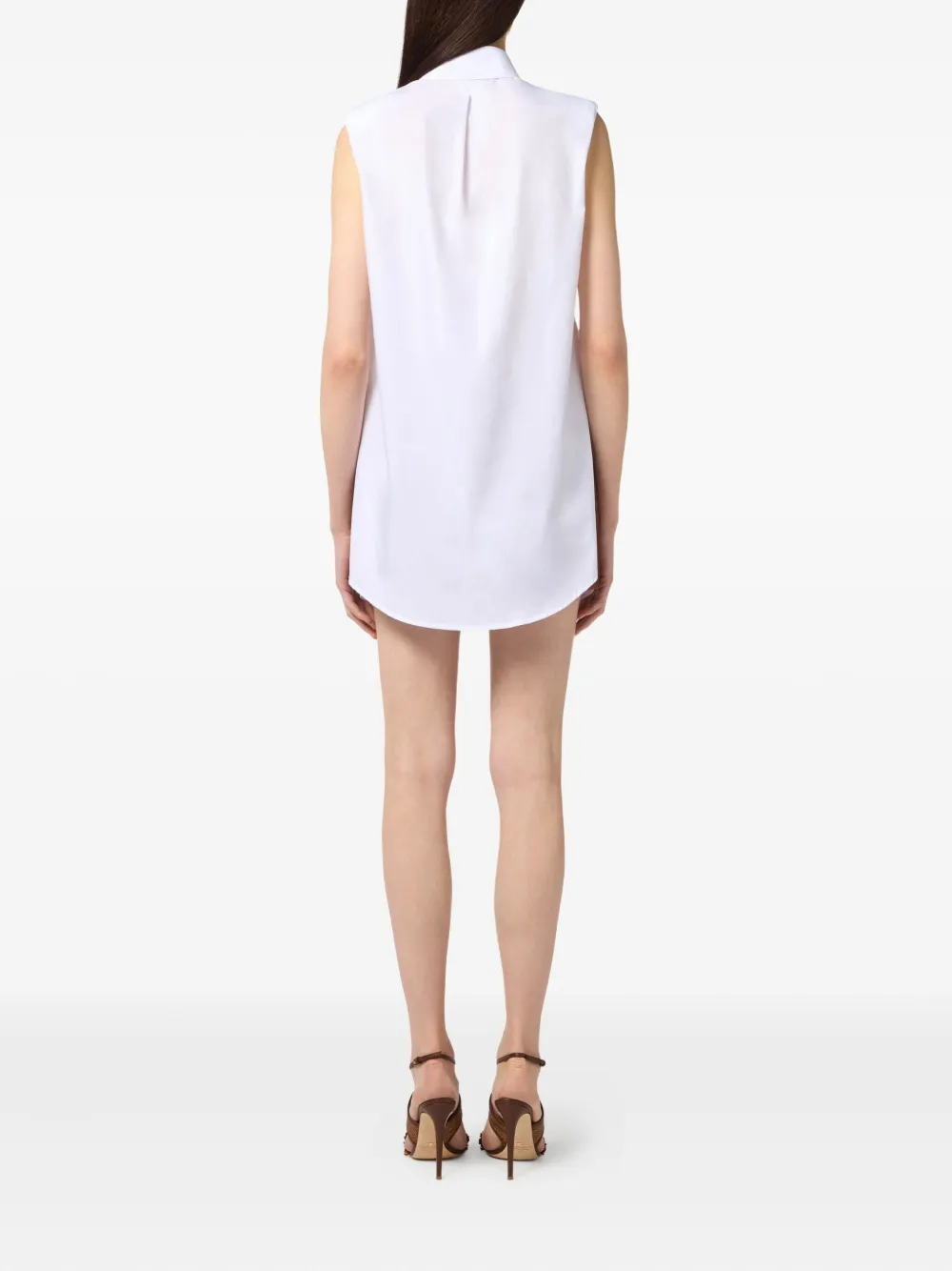 Elisabetta Franchi Blousejurk met geperforeerd logo Wit