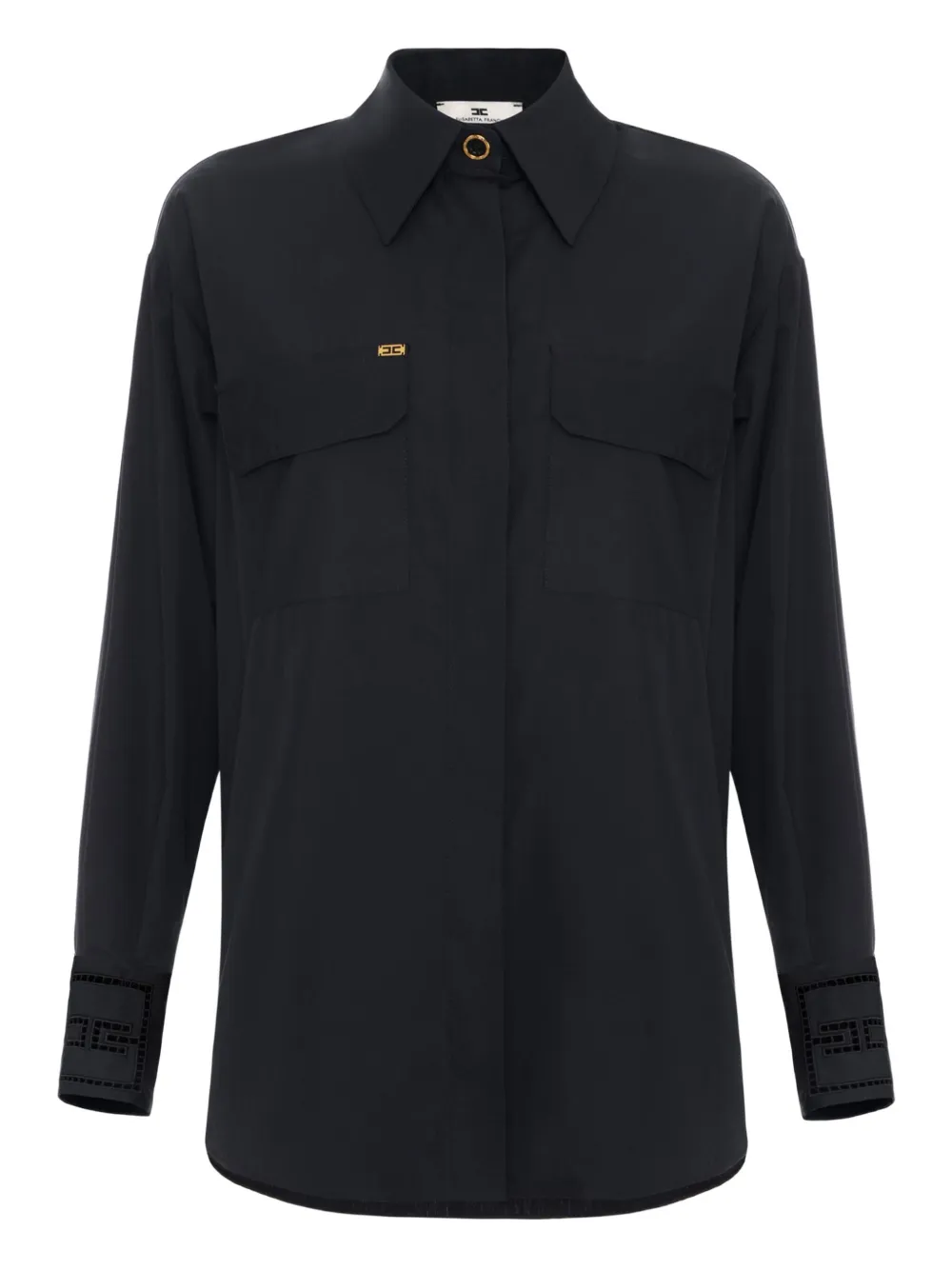 Elisabetta Franchi camisa con bordado inglés | negro | Image 1
