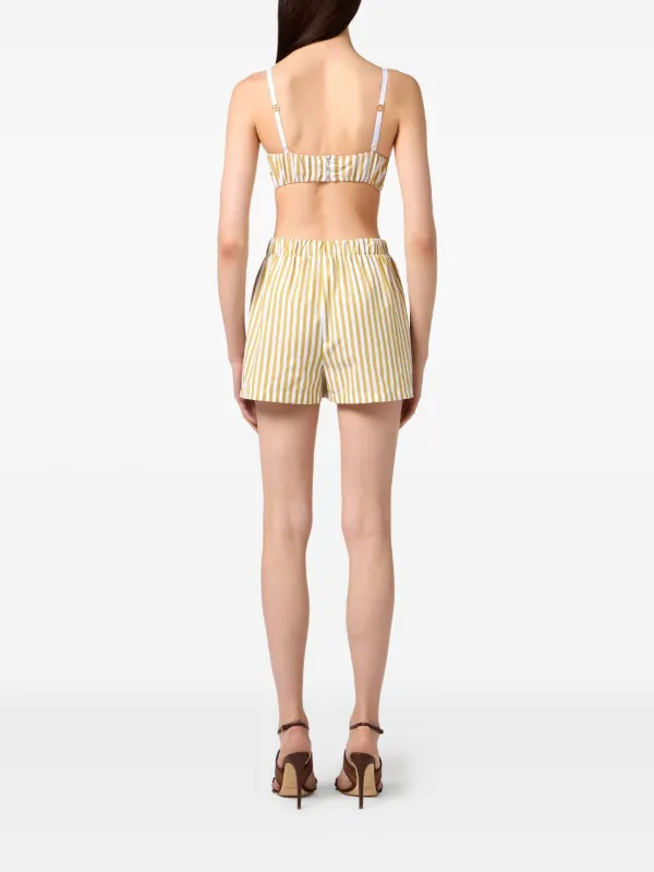 Elisabetta Franchi Striped Bra | White | FARFETCH