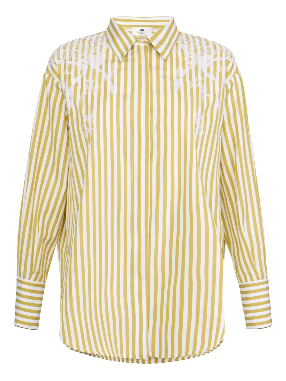 striped button-up shirt