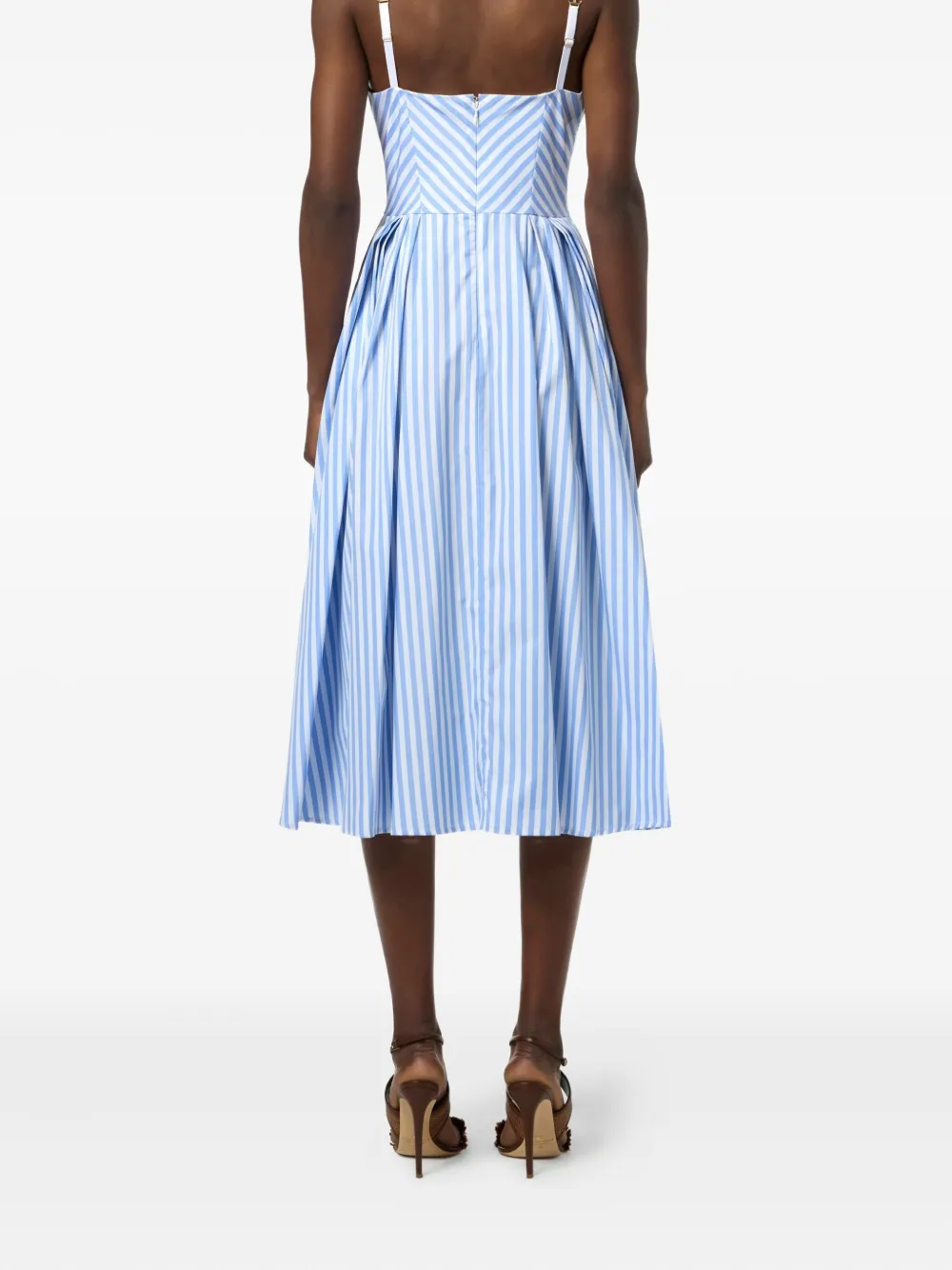 Elisabetta Franchi Gestreepte bustier midi-jurk Blauw