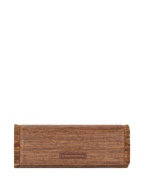 Elisabetta Franchi logo-patch clutch bag