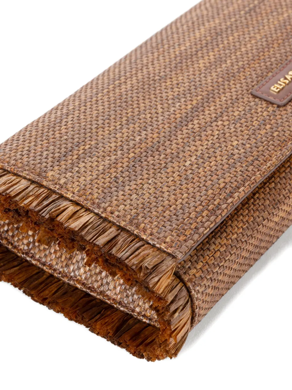 Elisabetta Franchi Clutch met logopatch Bruin