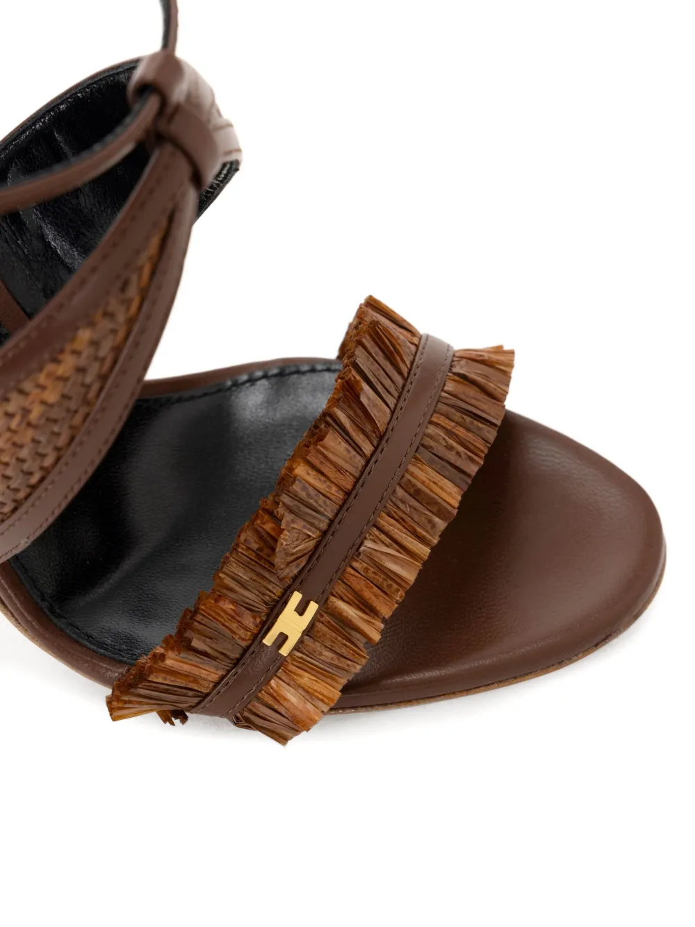 Elisabetta Franchi logo-detail sandals Brown