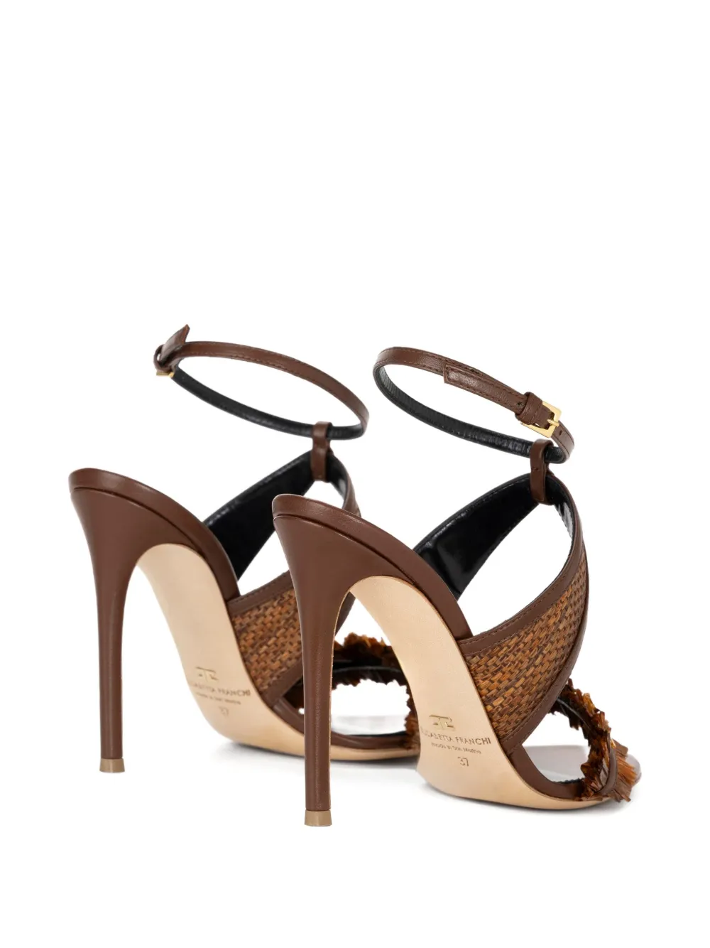 Elisabetta Franchi logo-detail sandals Brown