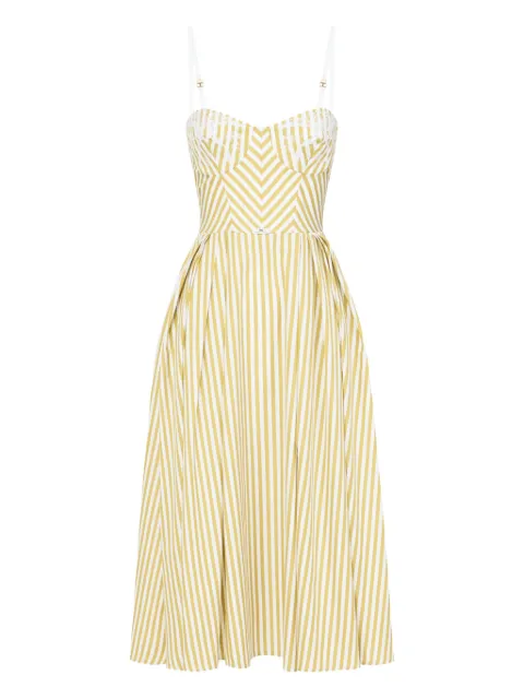 Elisabetta Franchi striped sweetheart-neck dress