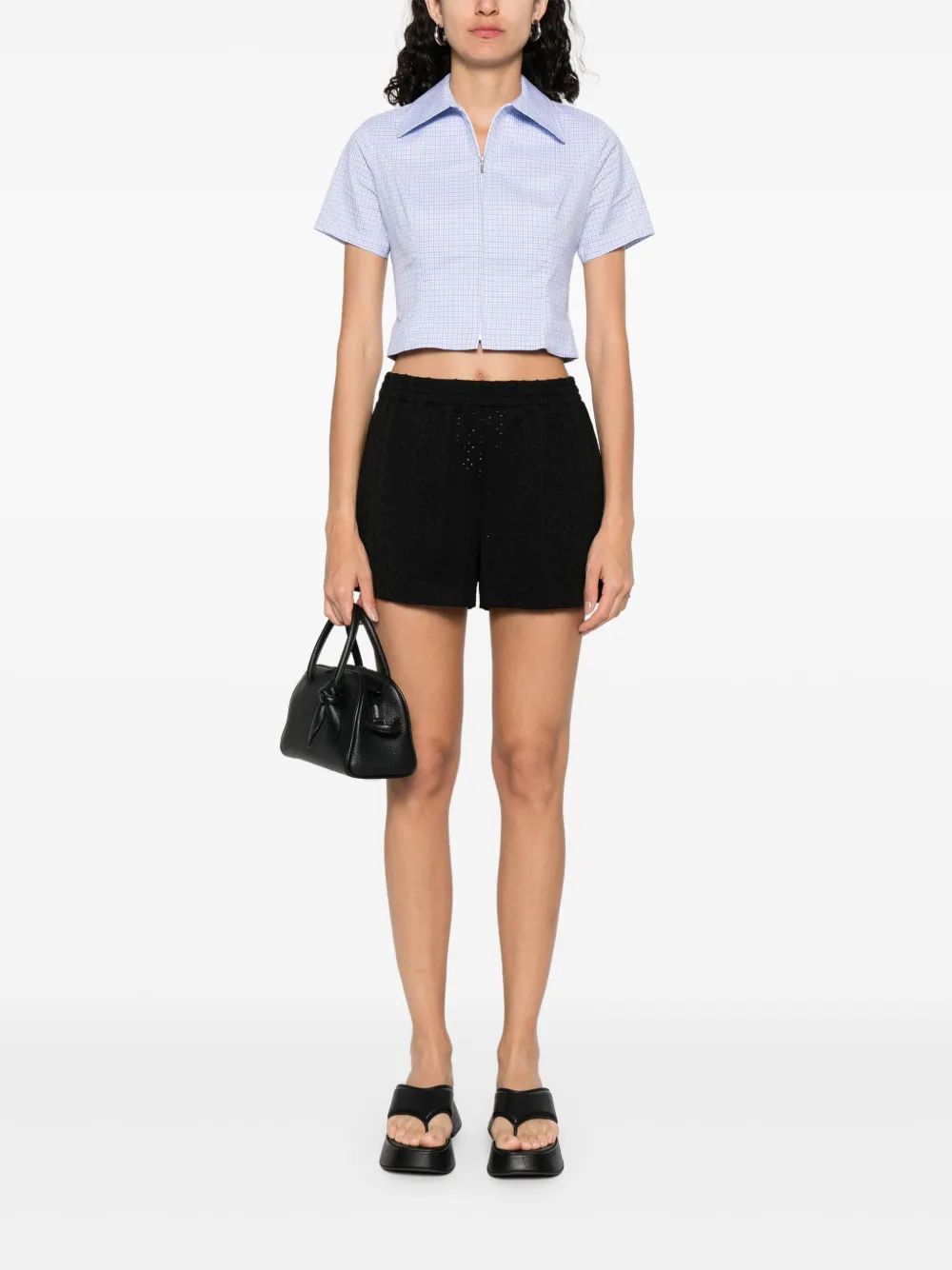 Fisico Broderie anglaise shorts Zwart