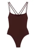 Fisico crystal-embellished swimsuit - Brown