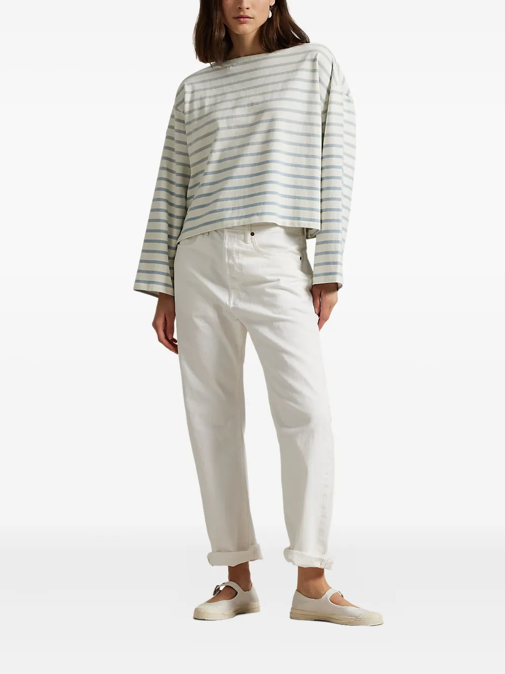 Polo Ralph Lauren Gestreepte top Wit